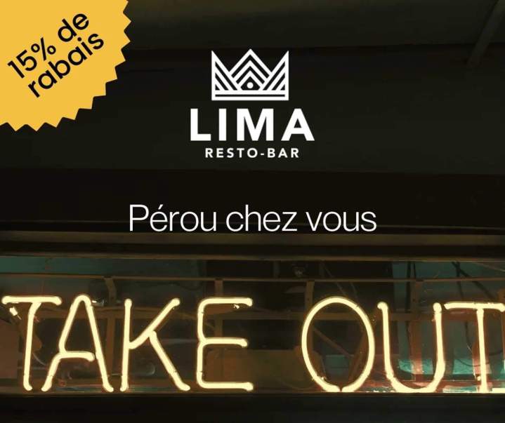 Rabais sur les commandes à emporter Lima Québec